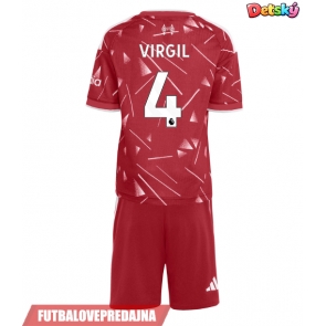Lacne Dětský Futbalové dres Liverpool Virgil van Dijk #4 2026-27 Krátky Rukáv - Domáci (+ trenírky)